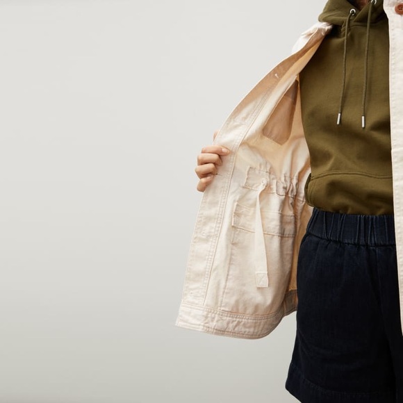 Everlane Canvas Cinchable Chore Jacket- Ivory/Bone - Picture 3 of 6